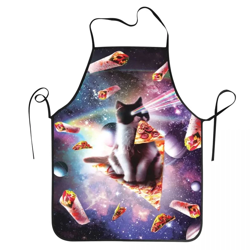 Tablier de cuisine Space Pizza Cat Meme - Chat dans l'Espace - Burritos et Planètes