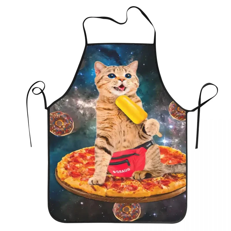 Tablier de cuisine Space Pizza Cat Meme pour cuisiner avec style