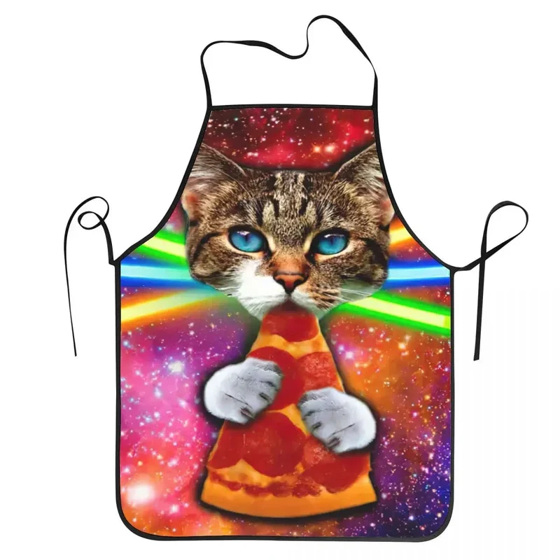 Tablier de cuisine Space Pizza Cat Meme - Adulte Homme Femme - Motif drôle pour la cuisine