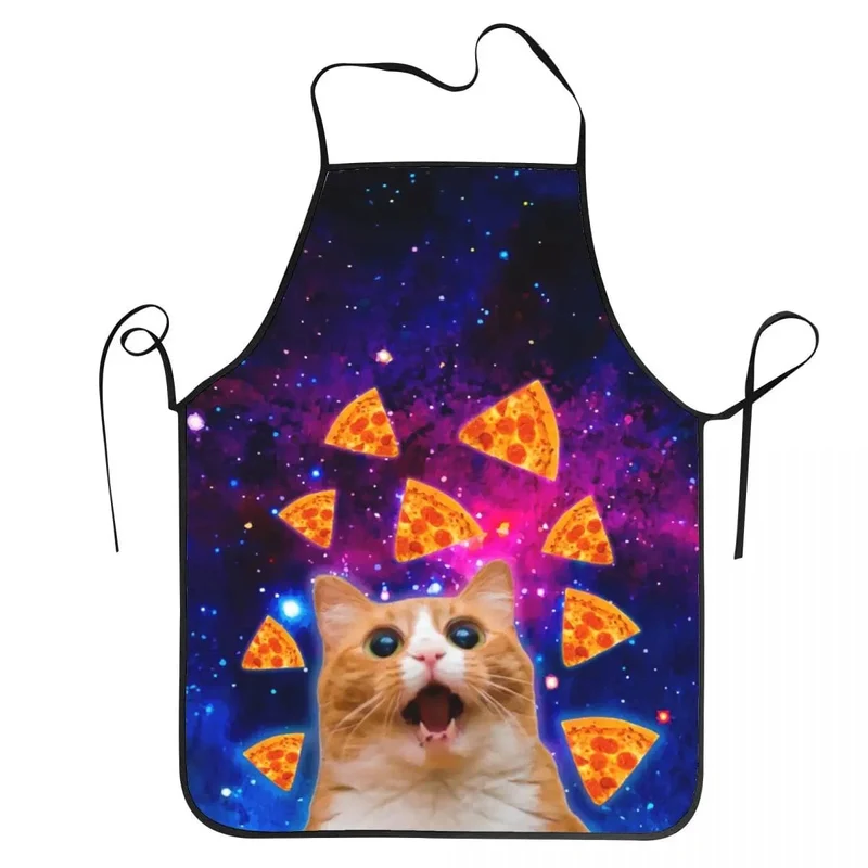 Tablier Cuisine Pizza Chat Espace Meme Unisexe Oxford - Pour Chefs Cuisiniers