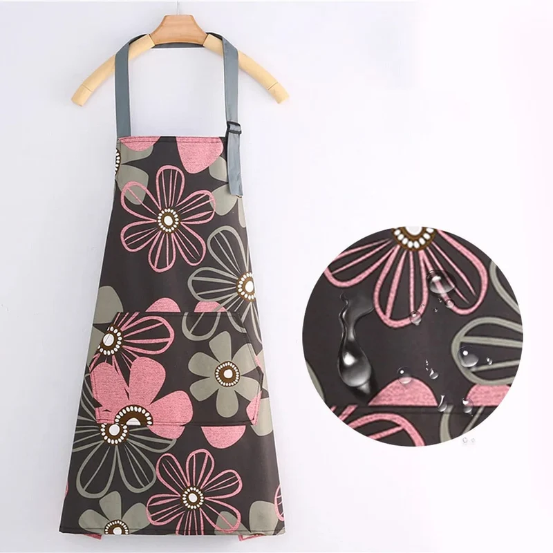 Tablier de cuisine en toile de coton imperméable - Motifs Fleurs ou Chats