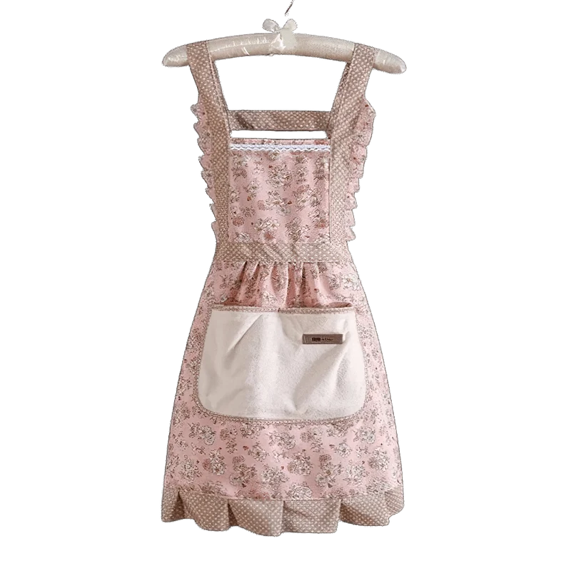 Tablier de cuisine vintage rétro années 50 traditionnel rose