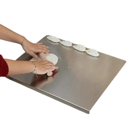 Planche à Découper en Inox - Antidérapante avec Bord de Protection