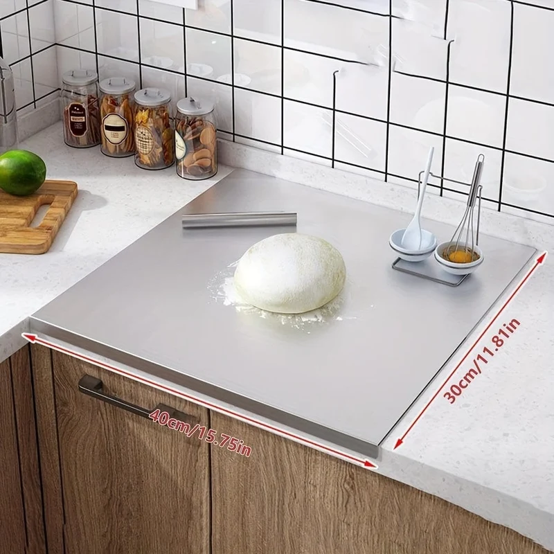 Planche à Découper en Inox - Antidérapante avec Bord de Protection