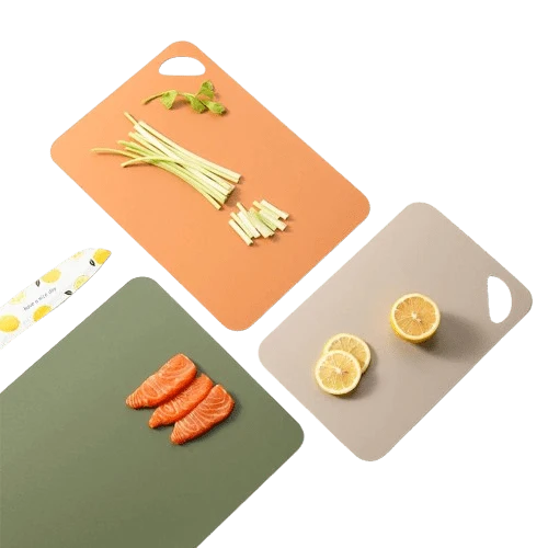 Planche à découper de cuisine flexible, colorée en plastique, antidérapante