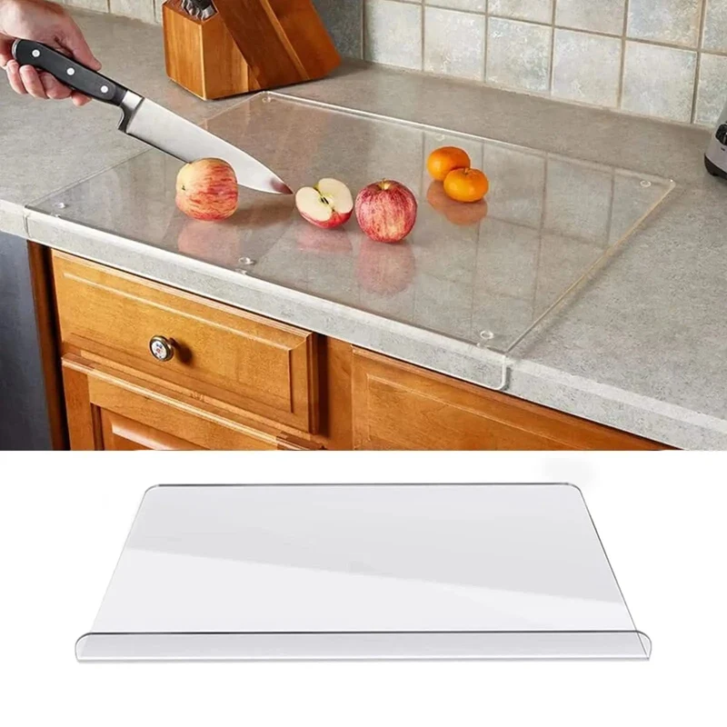 Planche à découper de cuisine transparente en acrylique avec rebord antidérapant