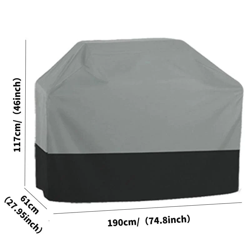 Housse de Barbecue en Tissu Oxford 210T | Protection Jardin BBQ Anti-UV - Noir