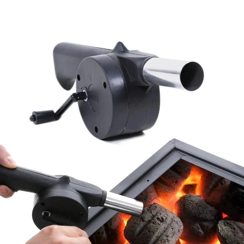 Ventilateur à Main Portable pour Barbecue - Accessoire BBQ - Acier Inoxydable