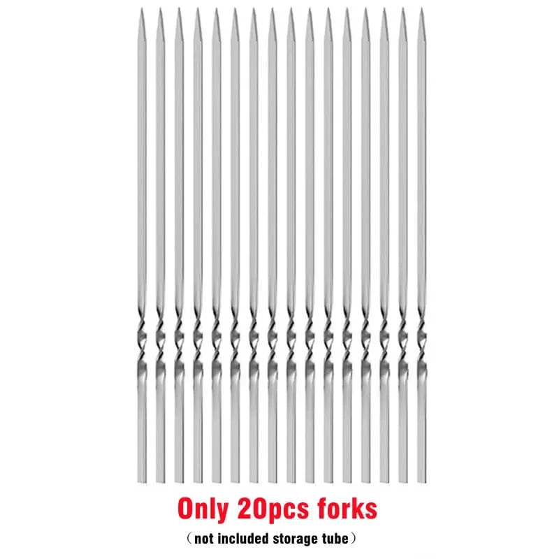 Brochettes de Barbecue réutilisables en acier inoxydable (Lots)