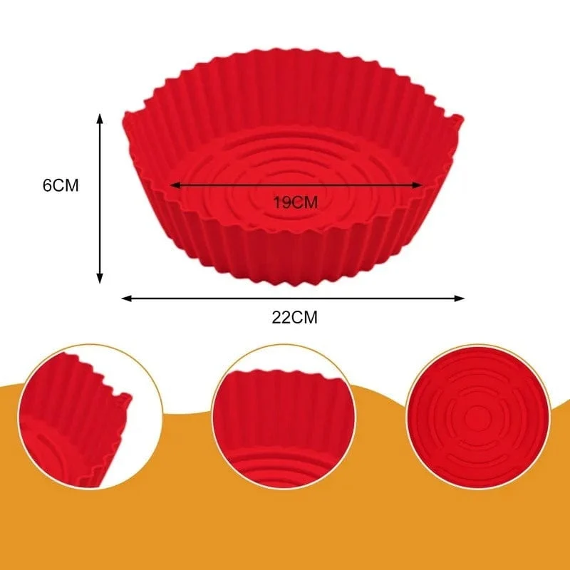 Panier de Cuisson en Silicone pour Friteuse sans Huile (19x22x6 cm)
