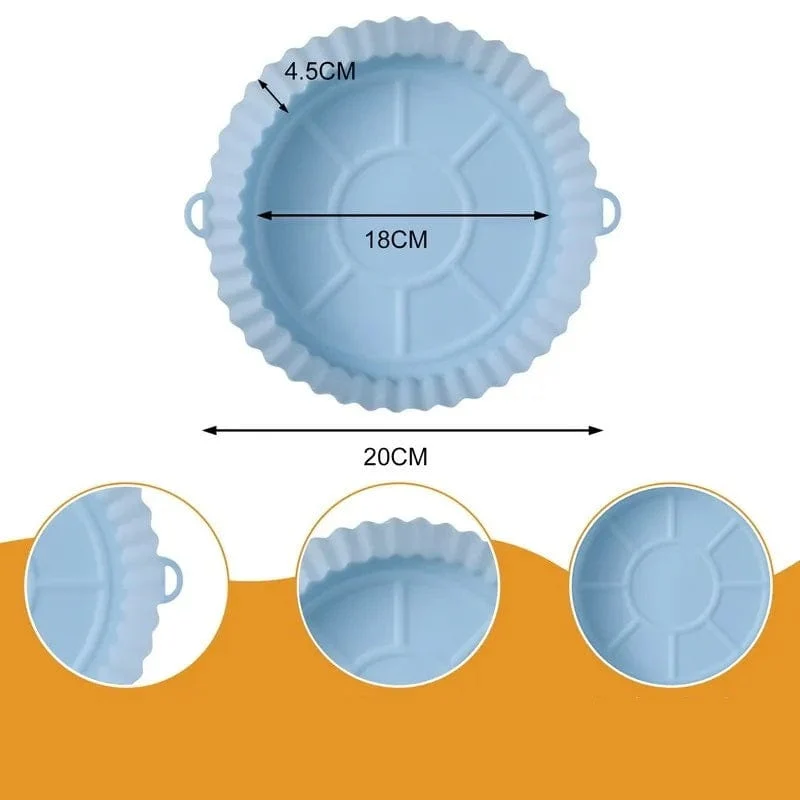 Panier de Cuisson en Silicone pour Friteuse sans Huile (18x20x4,5 cm)