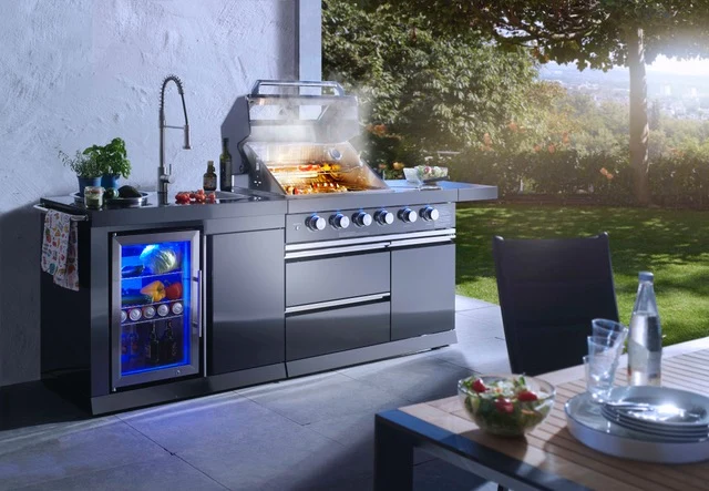Cuisine d'extérieur CAMBRIDGE Noir Longueur 262 cm Largeur 60 cm