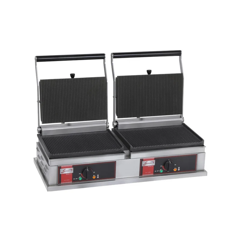 Panini double en fonte rainurée