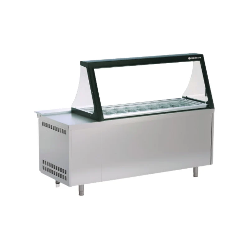 Meuble salade-bar avec vitre frontale rabattable réfrigéré positif