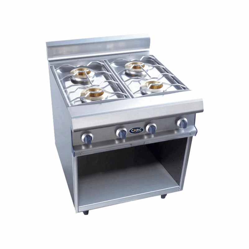 4 feux nus gaz sur meuble ouvert