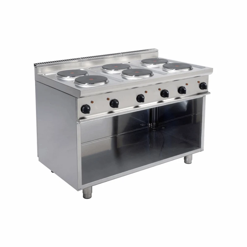 Cuisinière électrique 6 feux sur meuble ouvert