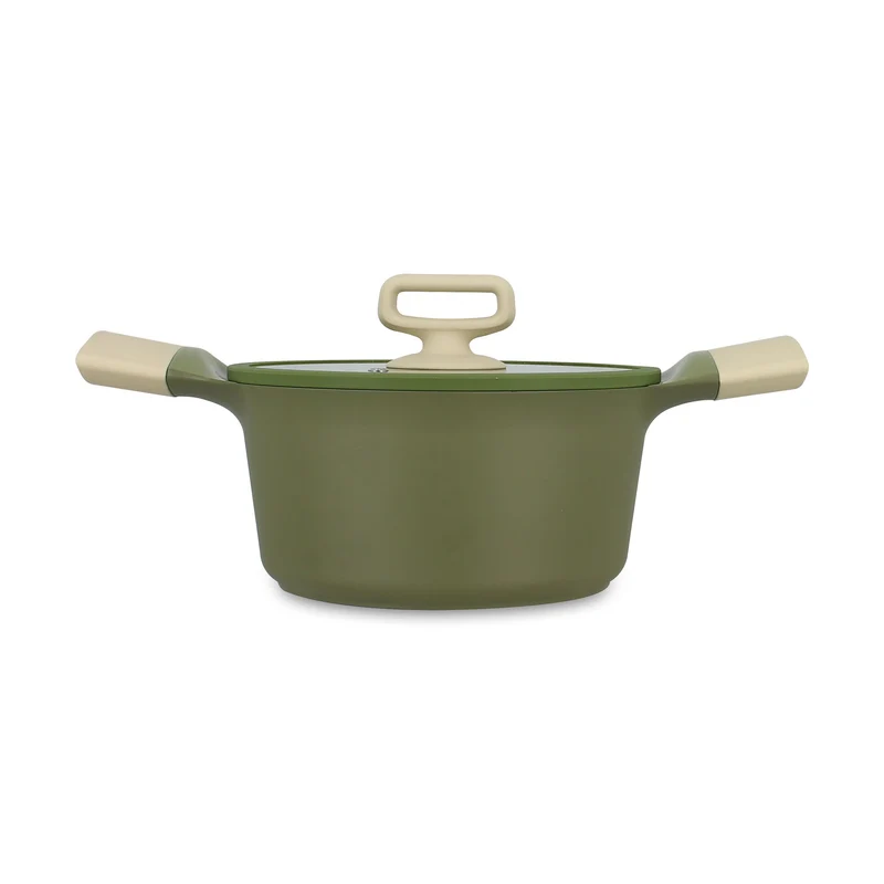 Faitout Anna 24cm en fonte aluminium vert