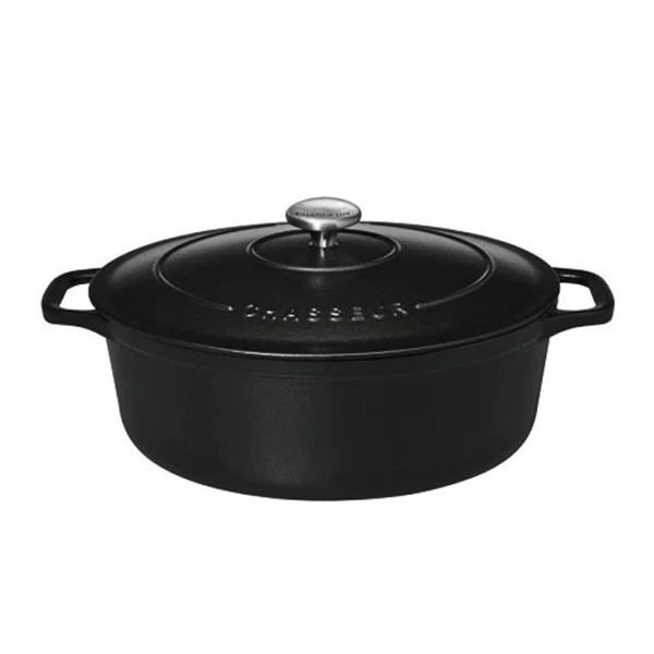 Cocotte ovale en fonte émaillée 33 cm noir mat Chasseur