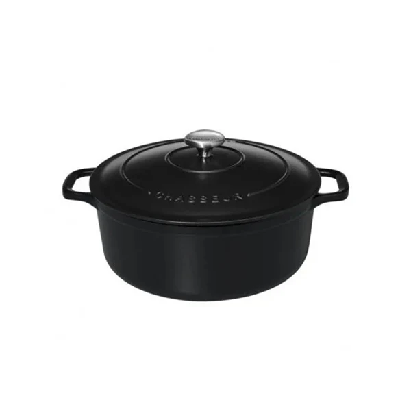 Cocotte ronde en fonte émaillée 24 cm noir mat Chasseur