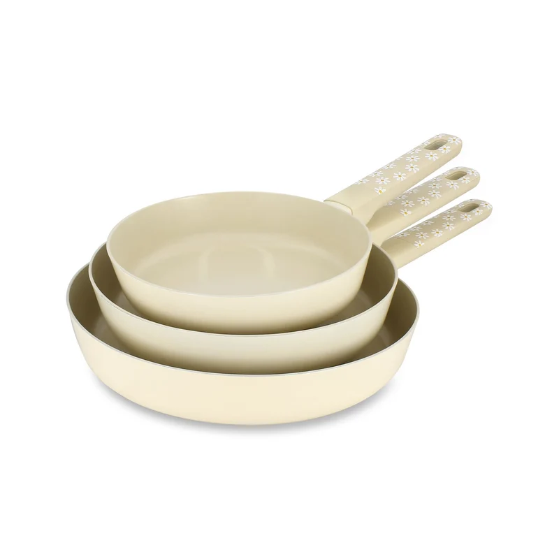 Lot de 3 poêles Marguerite en aluminium