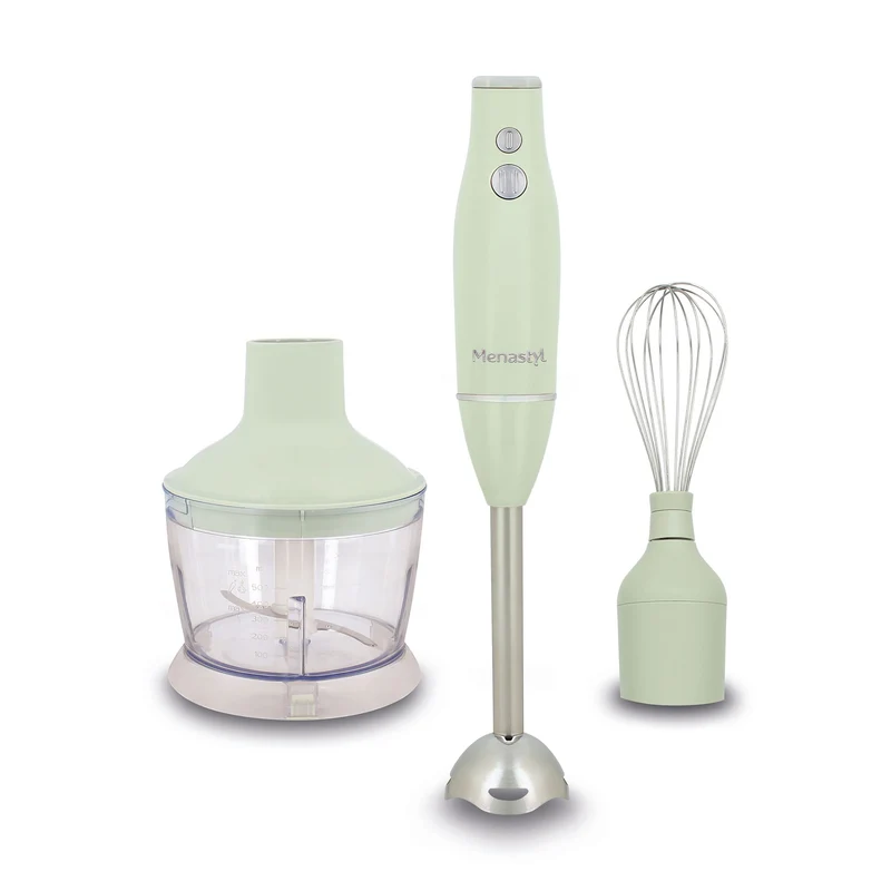 Mixeur multifonction 3 en 1 Rétro en plastique et acier inoxydable