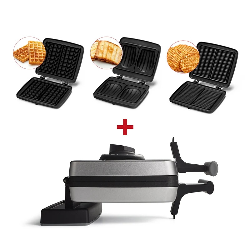 Gaufrier Gris Plaques Gaufres traditionnelles, gaufrettes et croque-monsieur