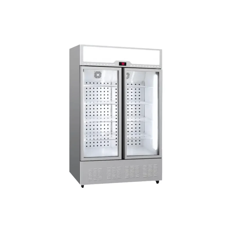 Armoire Réfrigérée Professionnelle vitrée 2 portes - Enseigne Personnalisable