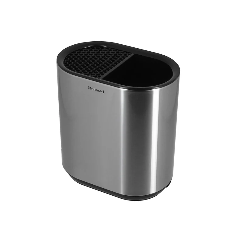 Porte-Ustensiles Inox & Plastique 18×11,5×19,5 cm