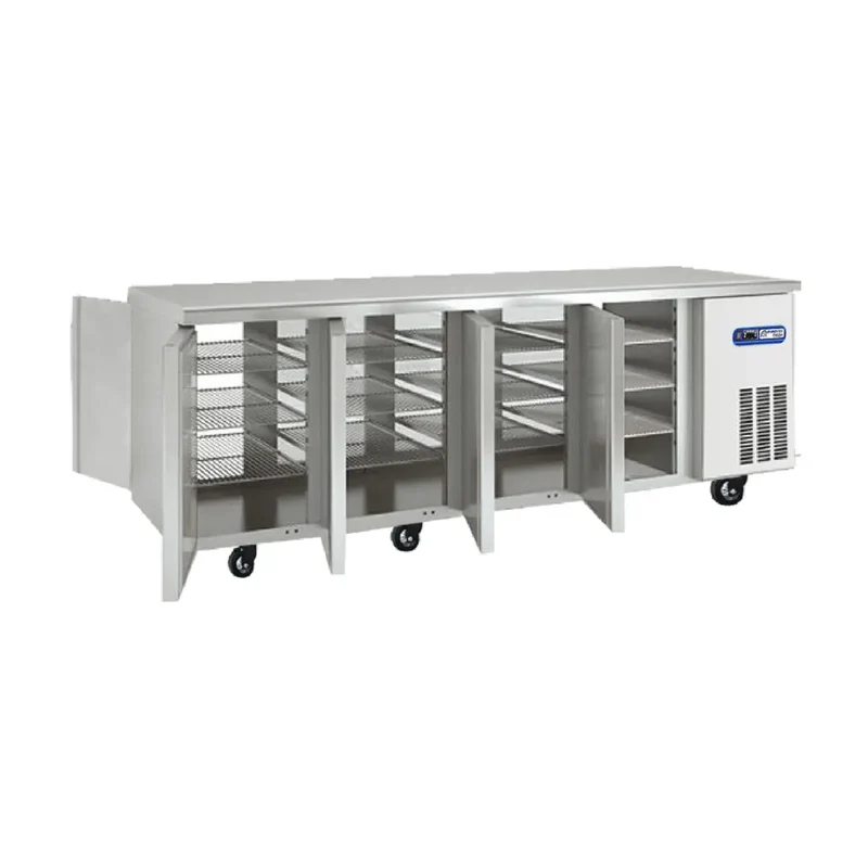 Table Réfrigérée 4 Portes les Deux Côtés PRESTIGE Avec Plan Travail Inox