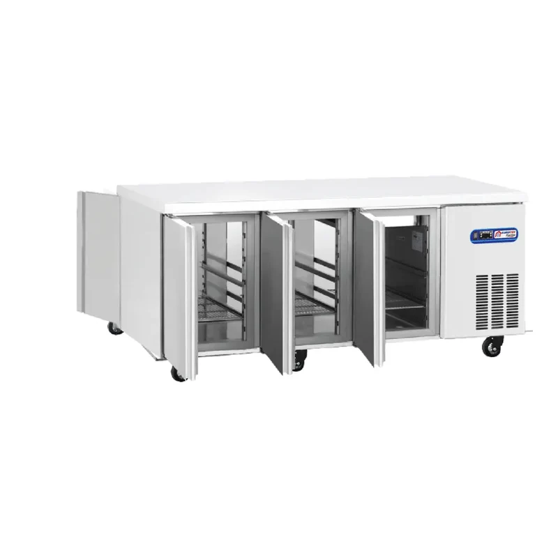 Table Réfrigérée 3 Portes les Deux Côtés PRESTIGE Avec Plan Travail Inox