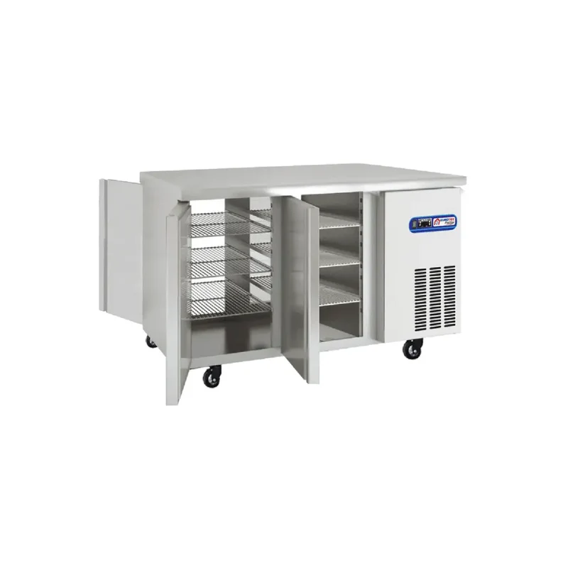 Table Réfrigérée 2 Portes les Deux Côtés PRESTIGE Avec Plan Travail Inox