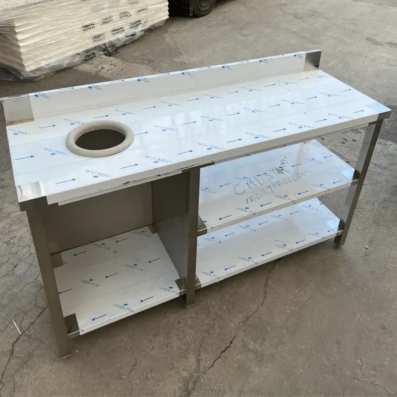 Table avec Emplacement Sac Poubelle Sur Mesure