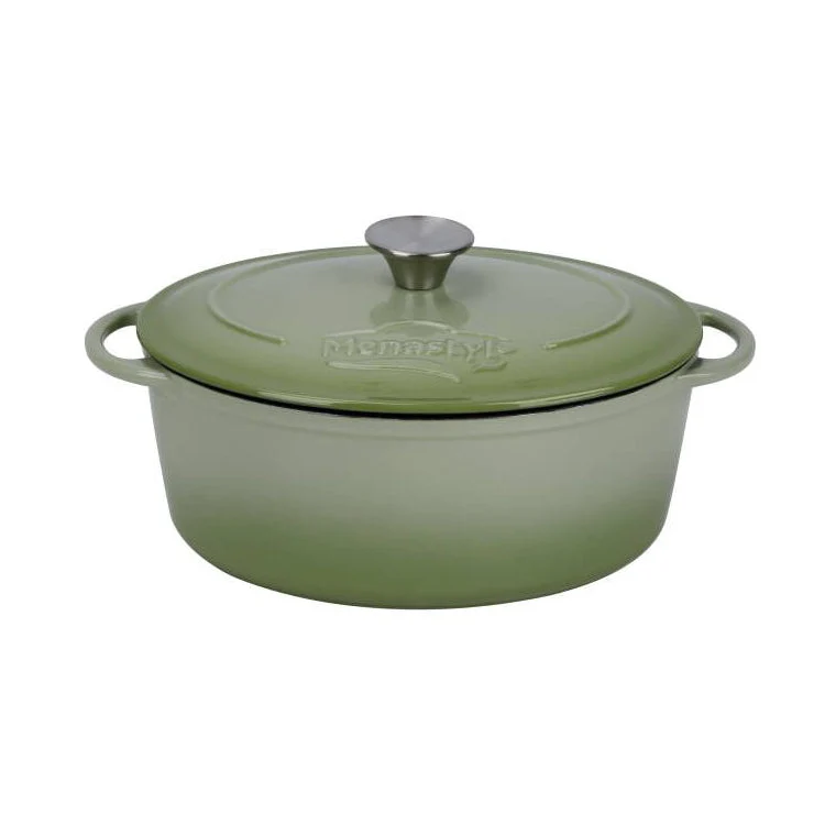 Cocotte Colette ovale 6.5 litres en fonte verte