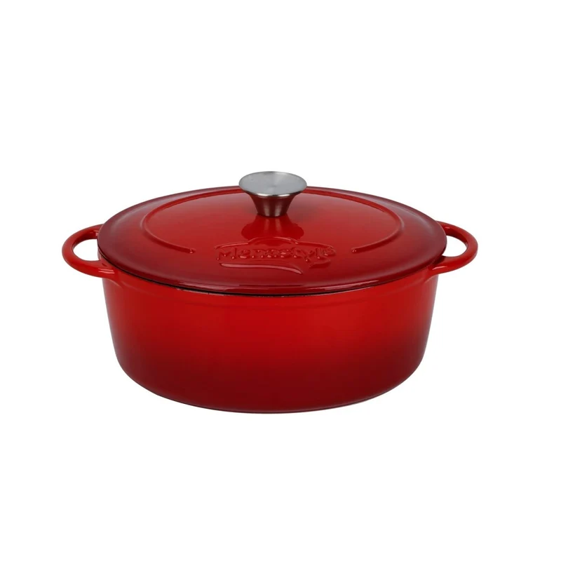 Cocotte Colette ovale 6.5 litres en fonte rouge