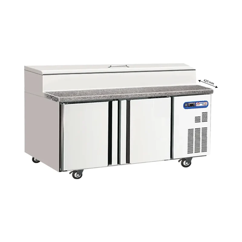 Table à Pizza 2 Portes PRESTIGE avec Kit Intégré 8 x GN1/3 - Granit