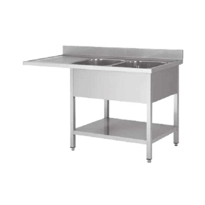 Plonge PLV 2 Éviers Avec Égouttoir à Gauche-1600x700x850 mm