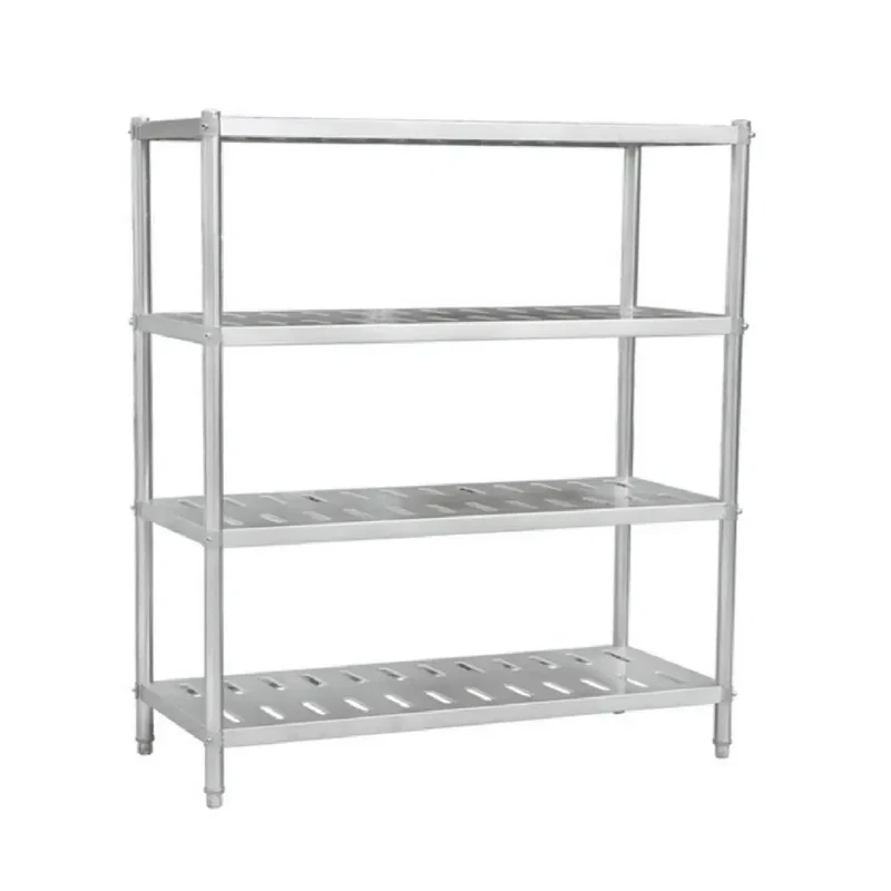 Rayonnage en Inox 4 Niveaux Performés - 1200x400x1800 mm