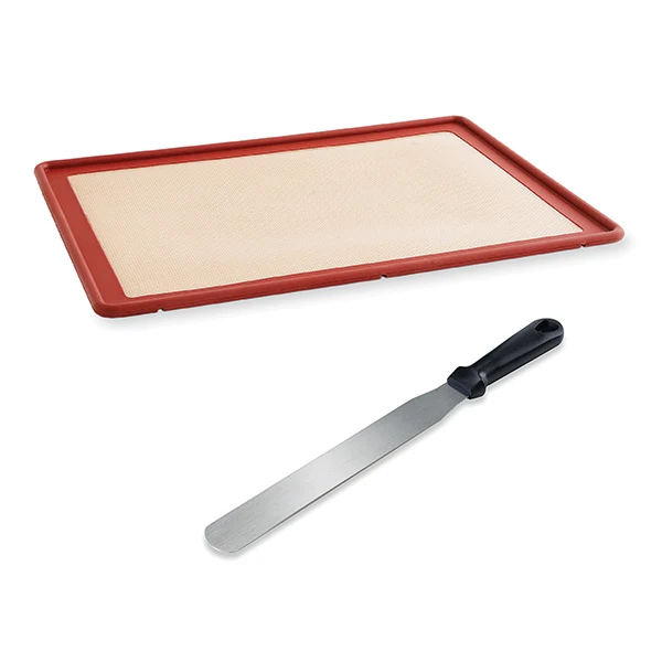 Lot tapis plaque de cuisson 39,7 x 29,5 cm et spatule à gâteau lame plate 26 cm Mathon