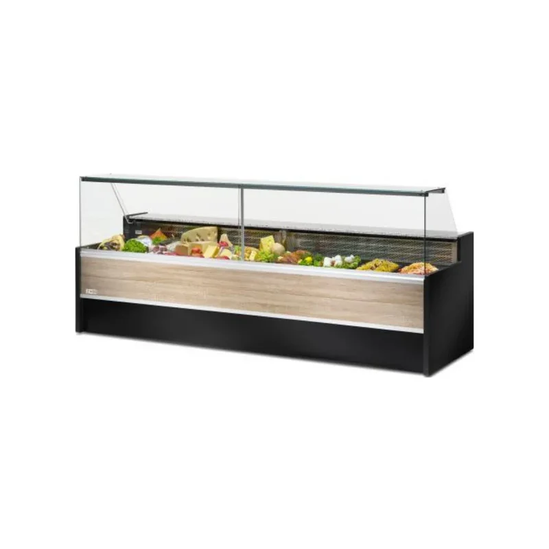 Vitrine réfrigérée statique avec réserve 2500x980x1270mm +2/+8°C - MESETAS