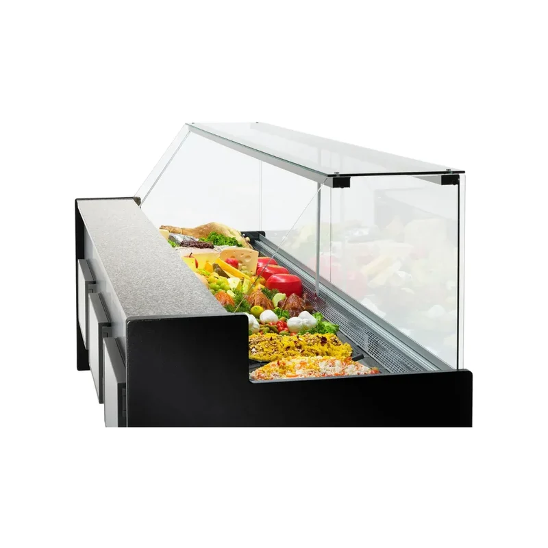 Vitrine réfrigérée statique avec réserve 3500x980x1270mm +2/+8°C - MESETAS