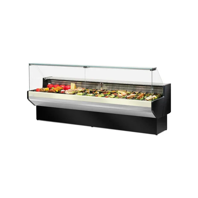 Vitrine réfrigérée statique avec réserve 2500x910x1290mm +2/+8°C - PATAGONIA