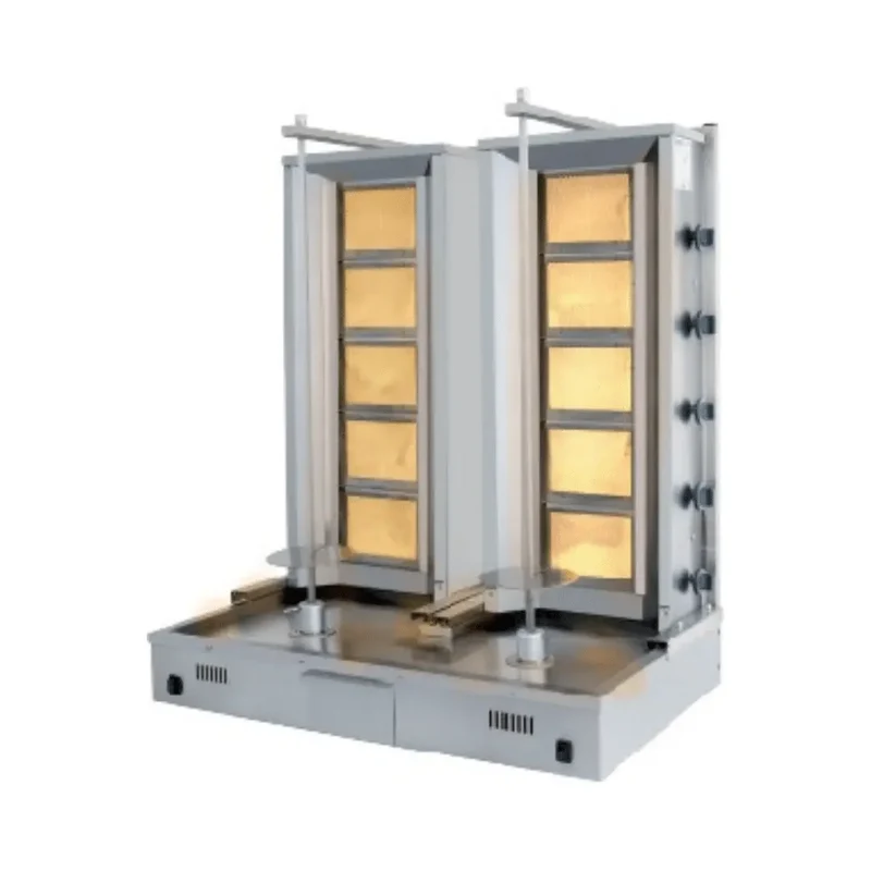 Machine Kebab Double à Gaz - avec 5 Feux - Professionnel