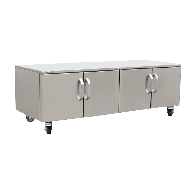 Soubassement Neutre Inox - 04 Portes Battantes - Profondeur 600 mm