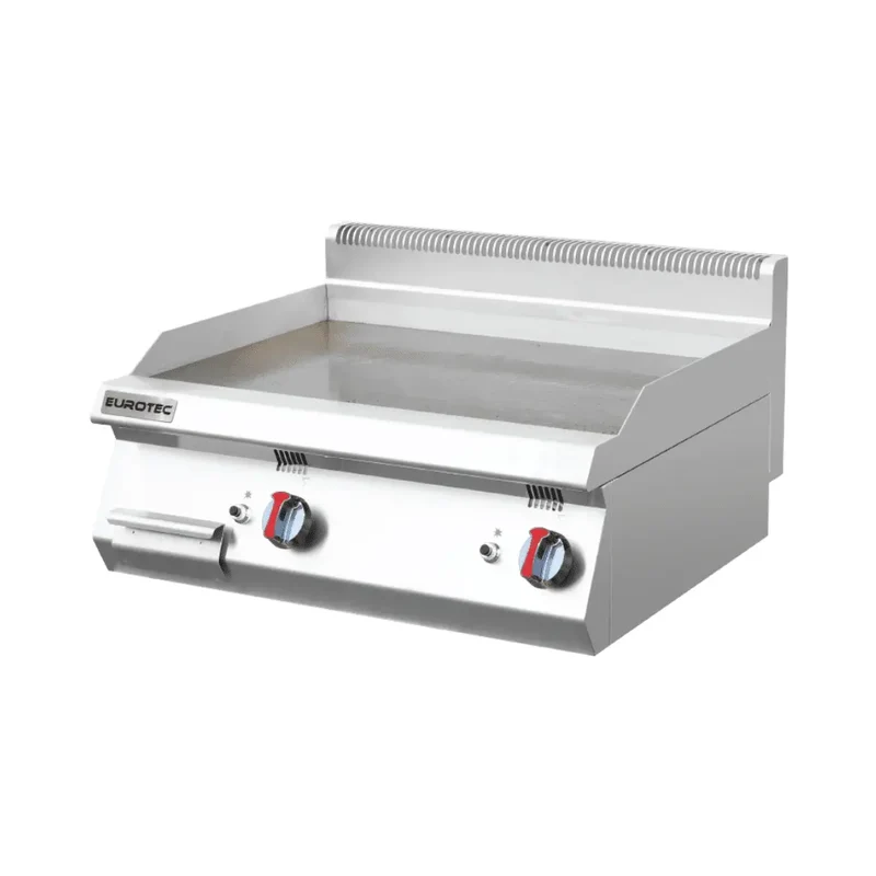 Grillade Gaz Professionnelle à Poser - Lisse Chromée - Largeur 800 mm