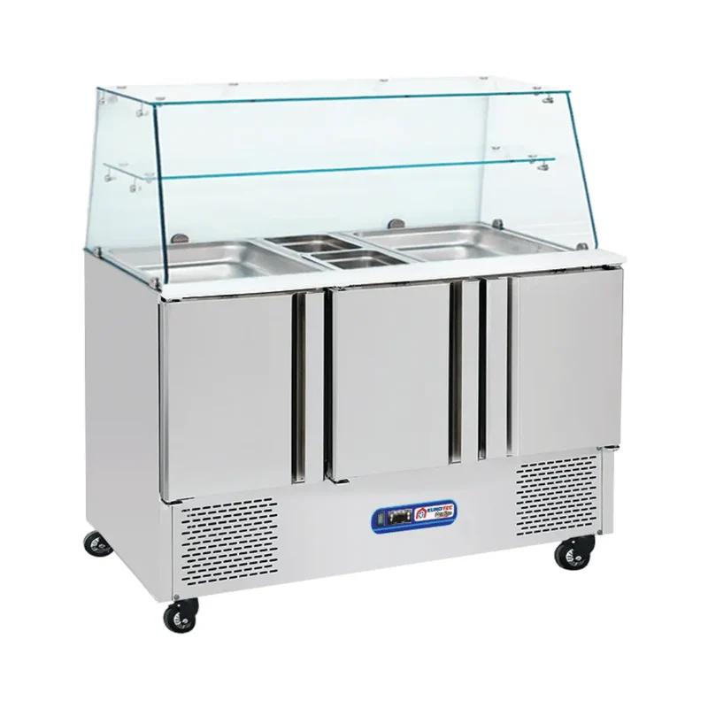 Saladette Réfrigérée Vitrée 3 Portes - PRESTIGE