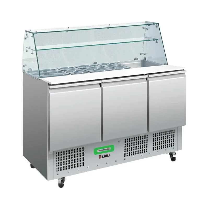 Saladette Réfrigérée 3 Portes TOP - Vitres Bombées