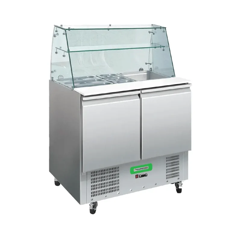 Saladette Réfrigérée 2 Portes TOP - Vitres Bombées