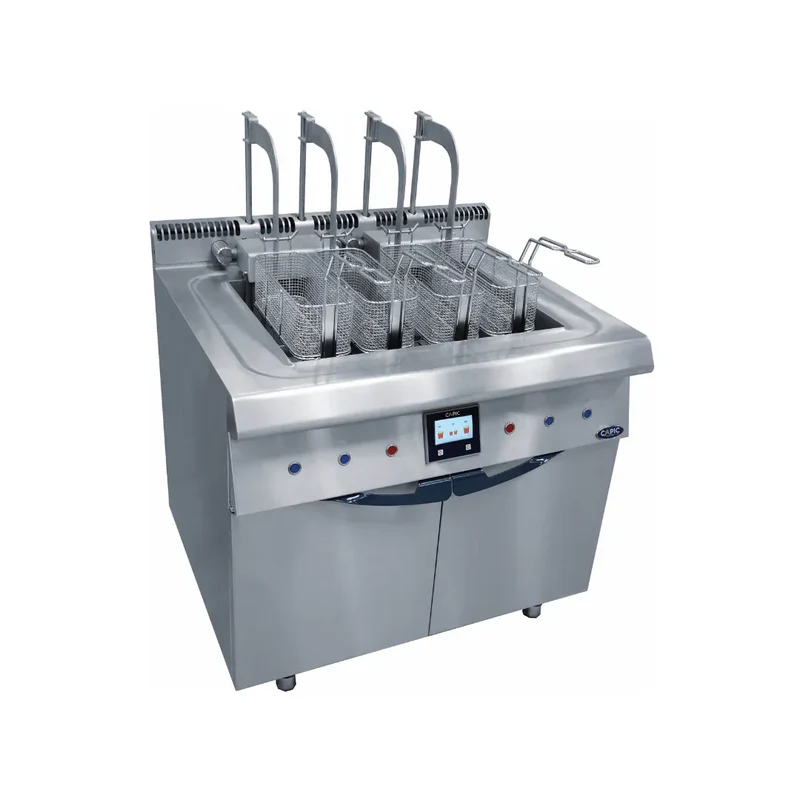 Friteuse électrique 2 cuves 23L sur placard 2x28kW