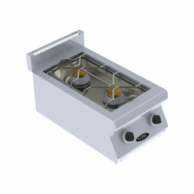 2 feux nus sous grille inox à poser