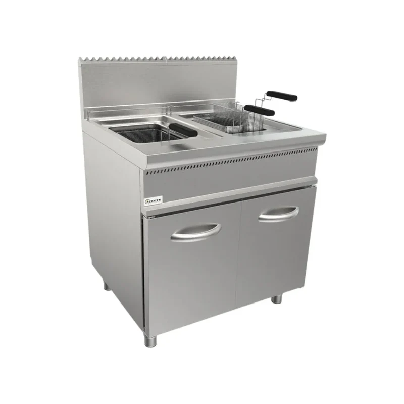 Friteuse à gaz sur meuble avec porte 2x13L 22.4kW